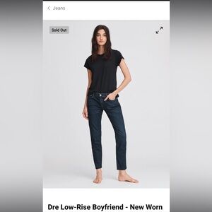 Rag & Bone Dre Low Rise Slim Boyfriend Charcoal Black Jeans 26